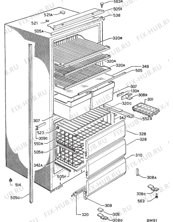 Взрыв-схема холодильника Zanussi ZI6220/8FF - Схема узла Housing 001
